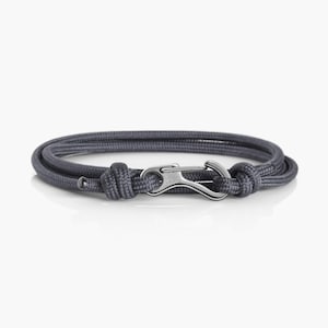 Charcoal Grey & Silver Kletterarmband Karabiner Armband Herren Armband Damen Armbänder Paracord Armband Seil Survival