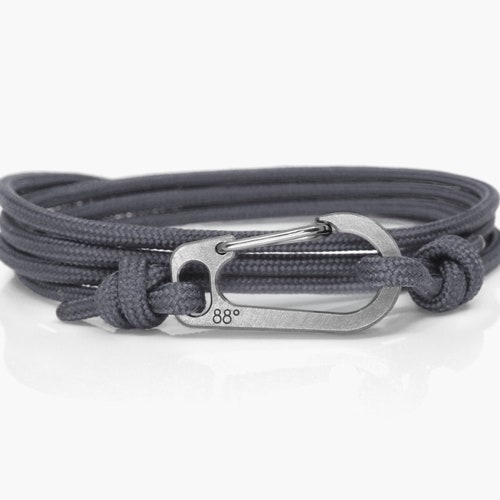 Charcoal Grey Climbing Bracelet Carabiner Bracelet Mens - Etsy