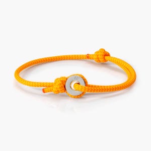 Sunset & Silver Sailing Thimble Bracelet - Durable Black Rope for Sailing Enthusiasts