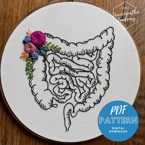 Anatomical Intestines Embroidery - PDF Pattern Download