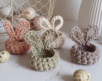 Egg cup bunny Easter macrame Bohoo