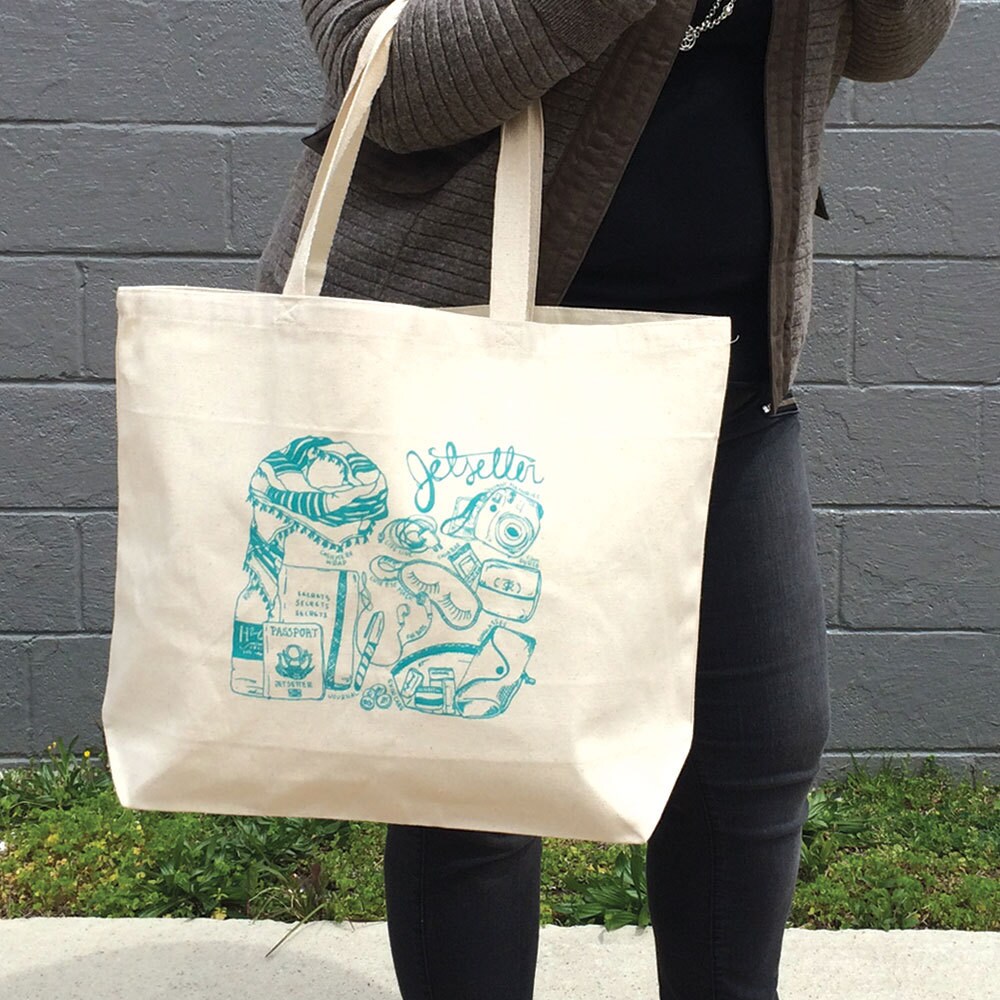 Jetsetter Tote Bag/tote Bags/jetsetter Tote/canvas Tote