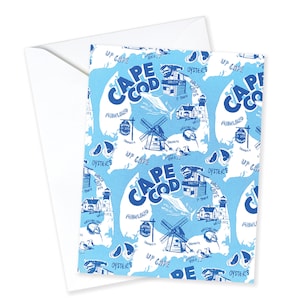 Cape Cod Card, Massachusetts, Island, Coastal, Travel, State Cards, Wanderlust, State
