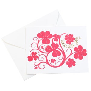 Lucky Clover/Lucky You Card/Clover Card/Luck Clover Card/Gold Foil Lucky You/Friendship Card/Everyday Card/Just Because Card