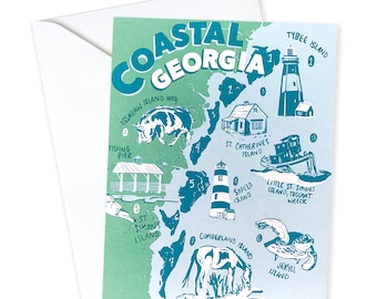 Coastal Georgia Card, Coastal GA, Georgia,  Travel, Georgia, Southern, South, Coast, St. Simons Island, Jekyll Island, Tybee Island