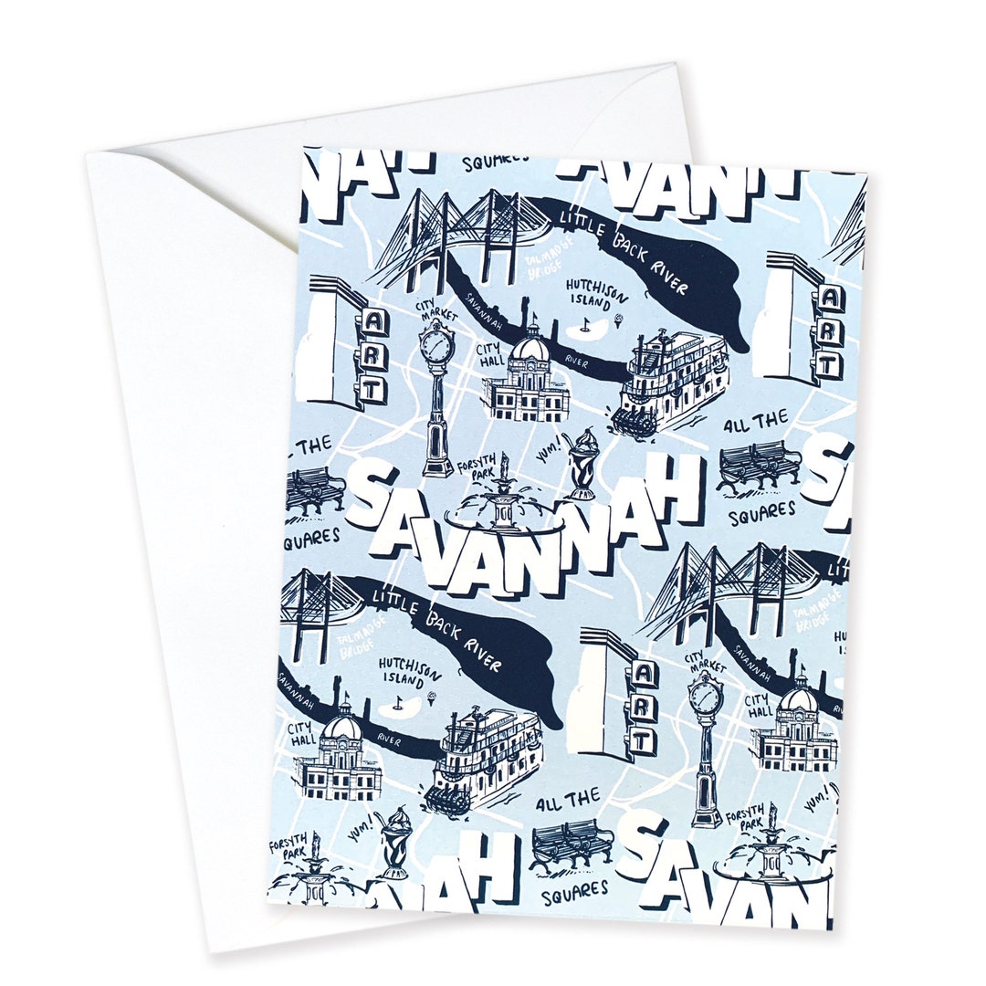 Savannah Card Savannah GA Wanderlust Travel Etsy