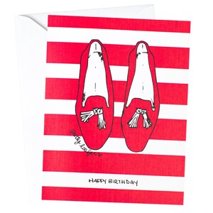 Party Loafers Birthday Card, Party Loafers, Tassel Loafers, Birthday, Happy Birthday Card, Red Shoes