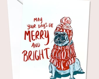 Bulldog Christmas Card, Christmas, Season's Greetings, Holiday, Xmas, Christmas Cards, Dogs, Bulldog, Puppy, Christmas Dogs, English Bulldog