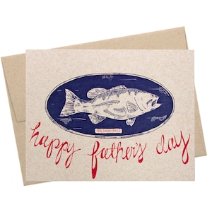 Big Daddy Bass, Father&#39;s Day Bass, Father&#39;s Day Card, Fishing Card, Father&#39;s Day Fishing, Preppy Fishing Card, Bass Card, Fish Card