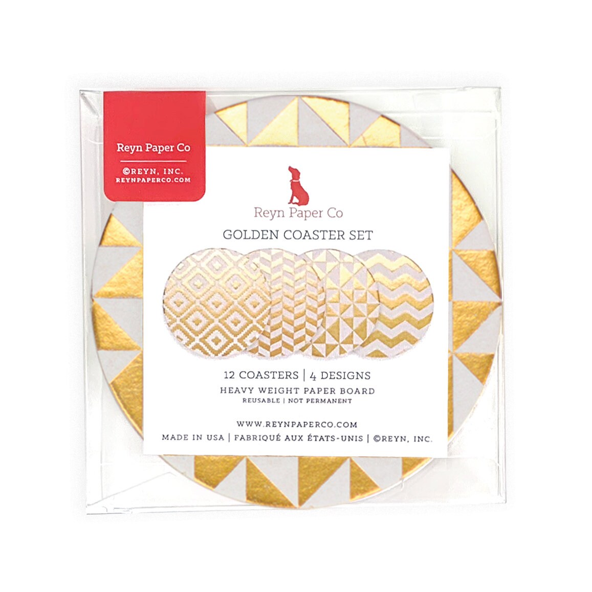 Golden Pattern Coaster Set/gold Foil Coasters/coasters/boxed Coaster