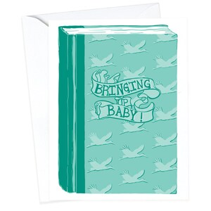 Cartão de livro de bebê, cartão de bebê, chá de bebê, nova mãe, esperando