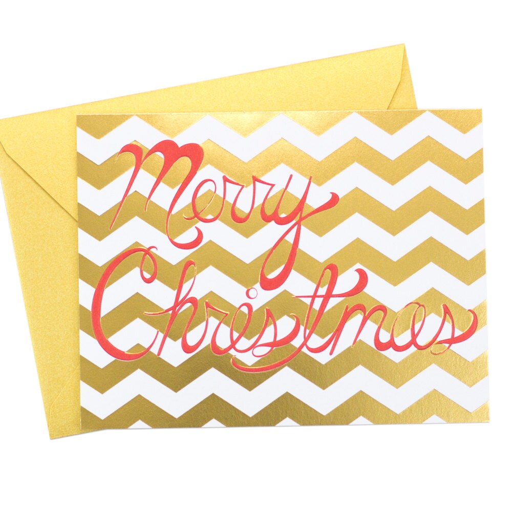 Merry Gold Collection/Merry Christmas Cards/Holiday Cards/Gold Foil
