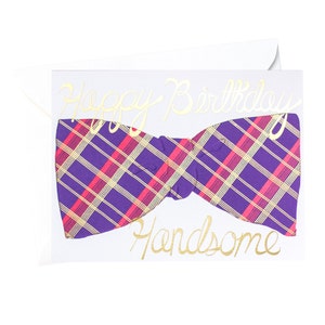 Compleanno Bow Tie Handsome / Carta Compleanno / Carte Per Ragazzi / Gold Foil Bow Tie / Buon Compleanno Bello / Compleanno Bow Tie Card
