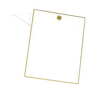 Clover Flat Note Card/Gold Foil Flat Notes/Gold Foil Clover/Gold Foil Lucky Notecards