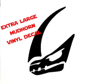 Mud Horn Mudhorn Signet Industrial, Exterior Grade Extra Large Vinyl decal Sticker BLACK  fathers day gift  car decoration