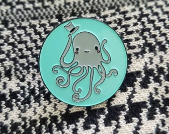 Easter Octopus Enamel pin brooch gift 1.25 inch pin unique cephalopod gifts under the sea