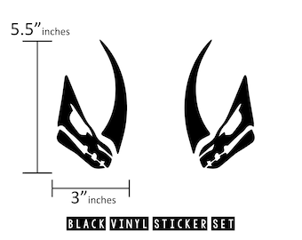Mudhorn Signet Vinyl Decal Set of 2, Black Bumper Stickers