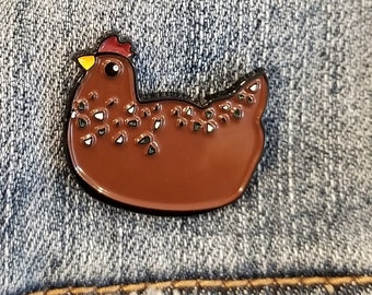 stocking stuffer Chicken Hen Enamel pin gift  1 inch pin unique gifts under 10 gift hobby farm farmer cute