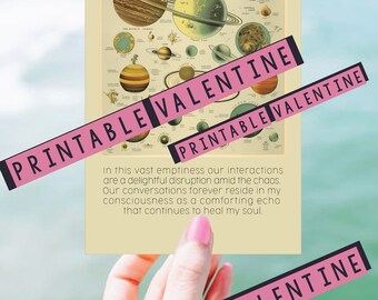 Existential Dread celestial valentine card for Instant Download Printable
