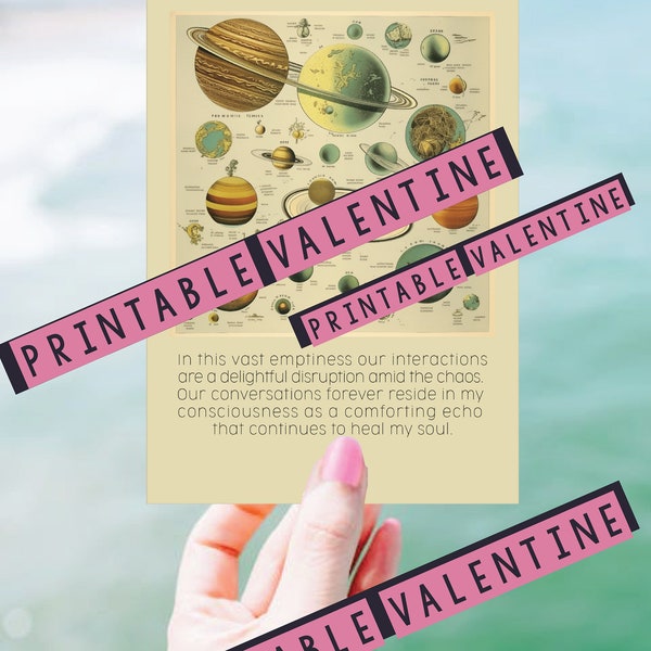 Existential Dread celestial valentine card for Instant Download Printable