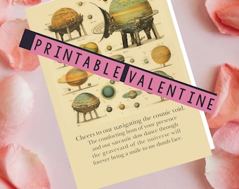 Existential Dread celestial valentine card for Instant Download Printable