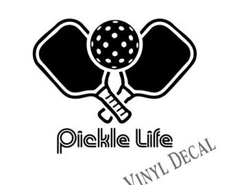 Pickleball Pickle Life decal Back to School vinyl decal sticker Black