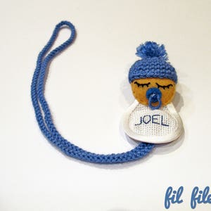 Chupetero baby haak met aanpasbare naam detail in slaap baby