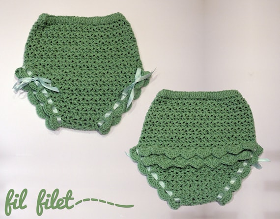 Cache Couche Bebe Au Crochet Avec Des Volants Et Des Rubans Etsy