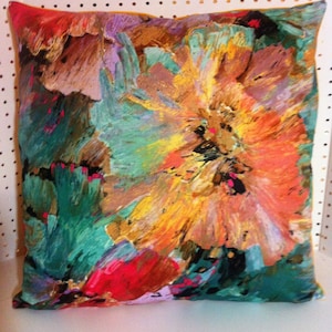 Beautiful Water Color or Splatter Paint Look Glints of Gold Pillow Cover with choice of Back Color Designer Corners YKK Invisible zipper