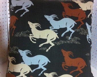 Dwell Studios for Robert Allen "Caravan" on Onyx - Toss Pillow - Designer Pillow - Throw Pillow - Lumbar Pillow - Black Back - Animal Print