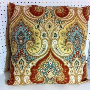 Latika by Kravit in Circus Pillow Cover Handmade with Designer Corners and Invisible YKK Invisible Zipper Deep Rich colors