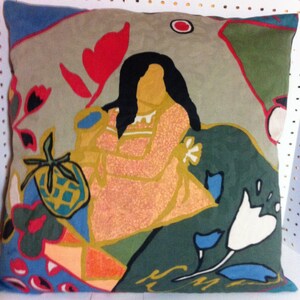Amazing Texoprint Designer Fabric with Kaufmann Sherwood Blue Back Pillow Cover Very limited and Vintage Fabric
