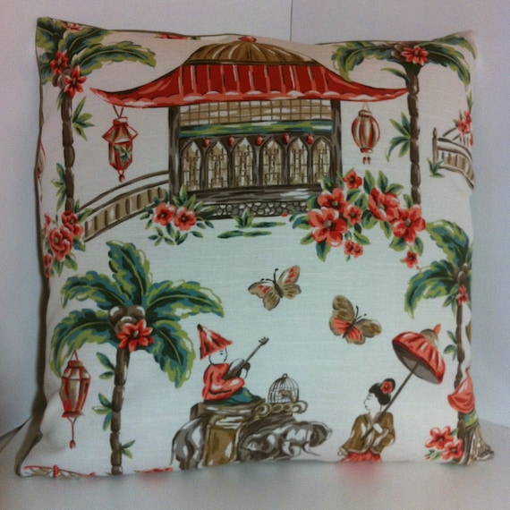 Charlotte Moss For Fabricut Pagodas And Elephants Pillow Etsy