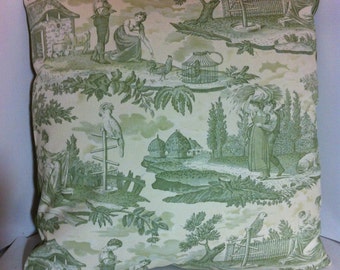 Brunschwig & Fils "La Kakatoes" from the Andre' Cabanel Collection Handmade Toile Pillow Cover, Toss Pillow, Throw Pillow, Designer