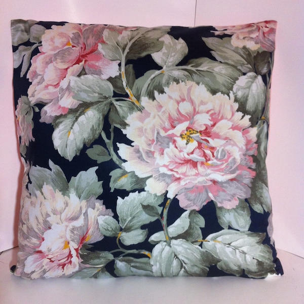 Fabric designed by Domaratius for 5th Avenue Handmade Pillow Cover, Choice of backs, Pillow Throw, Lumbar Pillow, Huge Floral, Pink, RARE