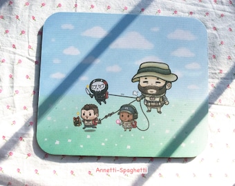 Chibi Taskforce Mousepad, Price, Ghostie, Soaps, Gaz, Cute Gaming Mousepad, Video Game Gift, Nerdy Gaming Set Up, Work Desk Accessory