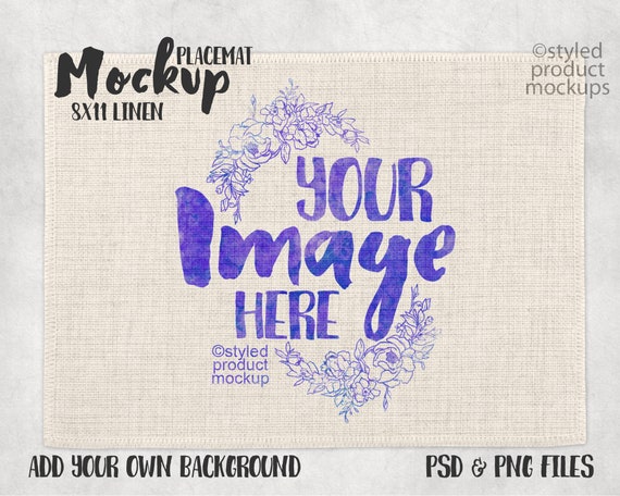 Dye Sublimation Small Linen Placemat Mockup Template Add Dye Sublimation Small Linen Placemat Mockup Template Add