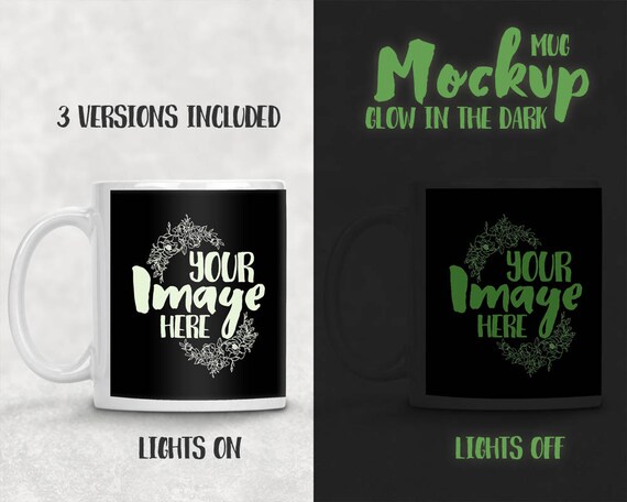 Glow In The Dark Coffee Mug Template Mockup Glow In The Dark Coffee Mug Template Mockup