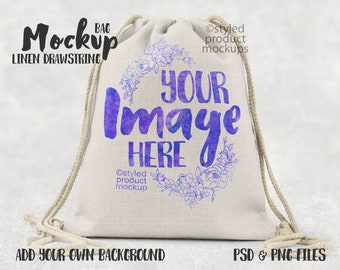 Download Free Dye Sublimation Linen Drawstring Bag Mockup Template Add Your Own Image And Background Free Downloads Images Psd Mockups PSD Mockup Template