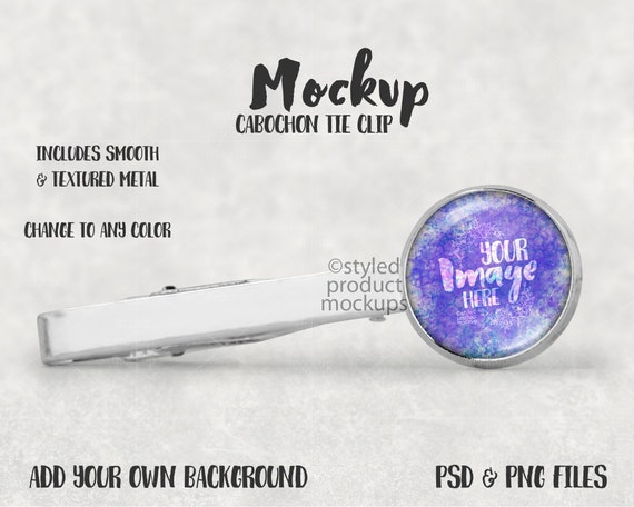 Glass Cabochon Style Tie Clip Mockup Add Your