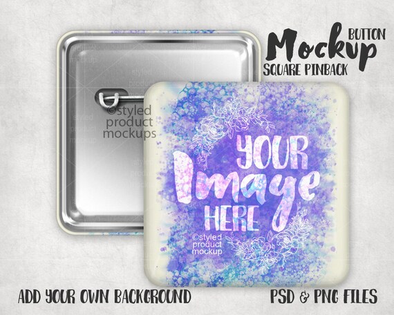 Square Shaped Pinback Button Mockup Template Add Your Square Shaped Pinback Button Mockup Template Add Your