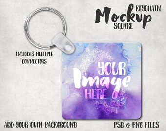 Square Keychain Mockup Template Photoshop Mockup Key Ring Template Stock Photography Packaging Mockups