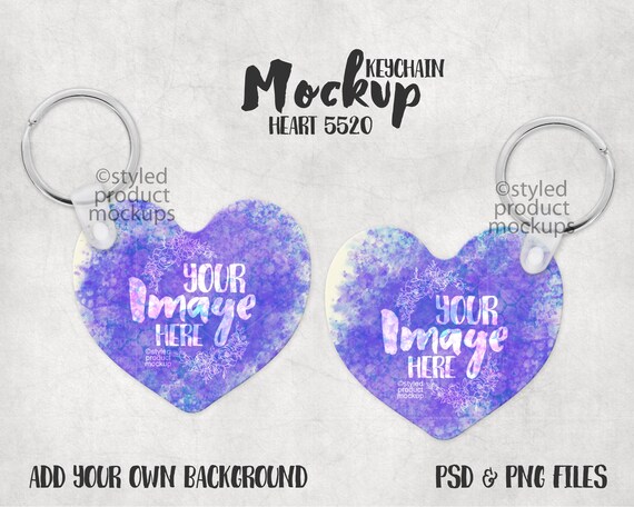 Download Free Dye Sublimation Heart Shaped Keychain Mockup Template ...