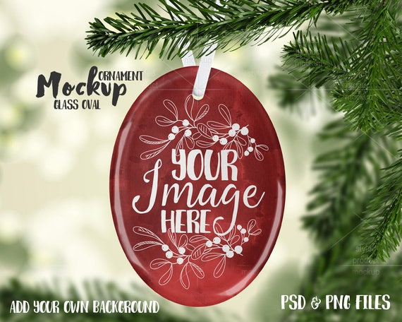 Download Free Oval Glass Christmas Ornament Mockup Templateadd Your ...