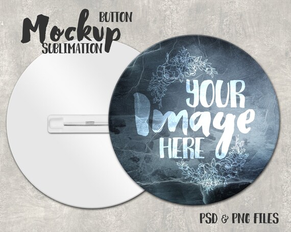 Round Sublimation Button Mockup Template With Front And Back