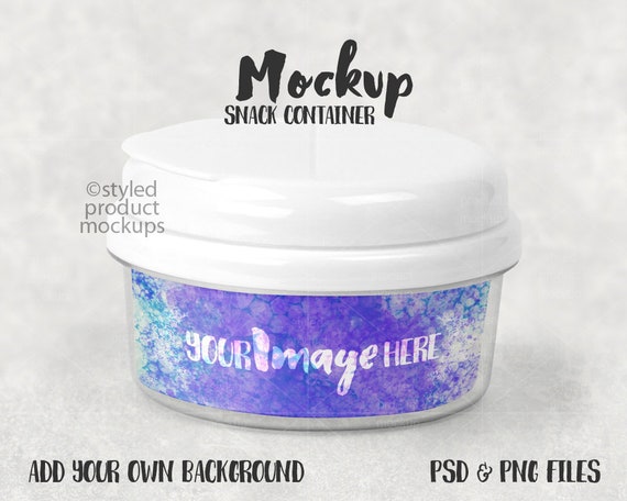 Snack Container With Closed Lid Mockup Template Add