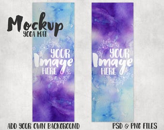 Two Sided Yoga Mat Template Mockup Add Your Own Image And Background Packaging Mockups Templates