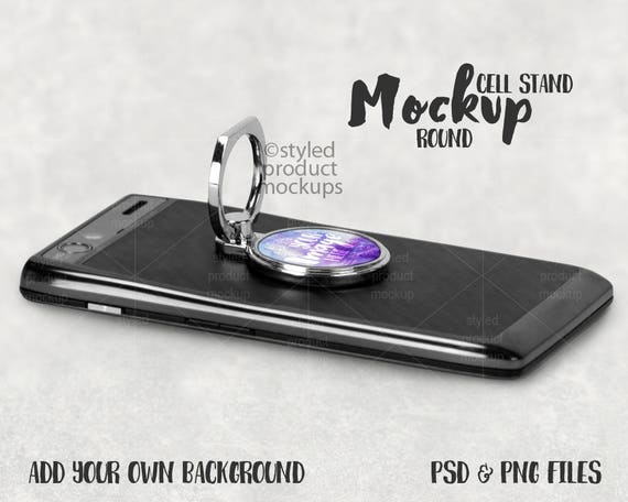 Cell Phone Stand Grip Mockup Template Add Your