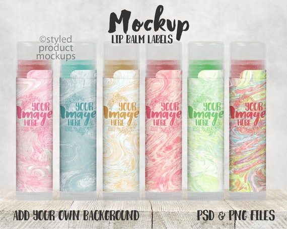 Lip Balm Tube Label With Safety Tab Set Mockup Lip Balm Tube Label With Safety Tab Set Mockup