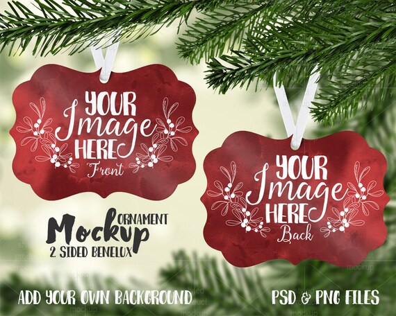 Benelux Double Sided Aluminum Christmas Ornament Mockup Templateadd